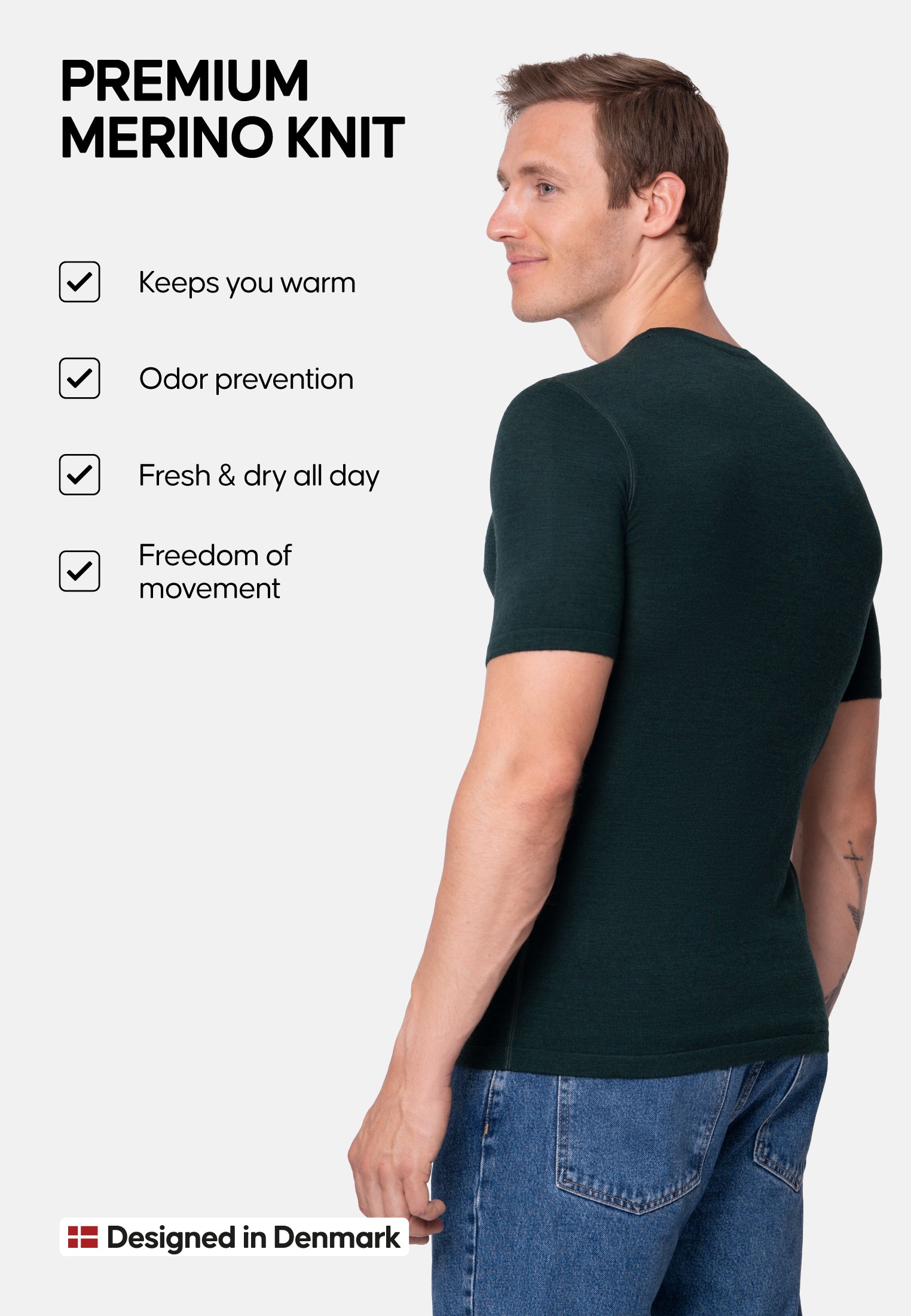 MERINO WOOL BASE LAYER T-SHIRT FOR MEN