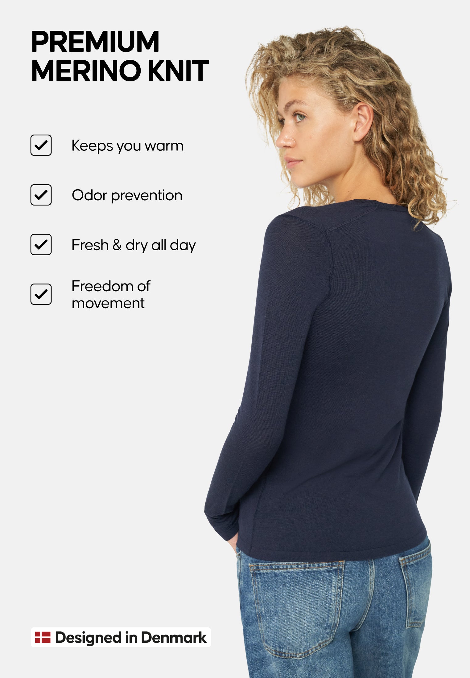 MERINO WOOL BASE LAYER SHIRT FOR WOMEN
