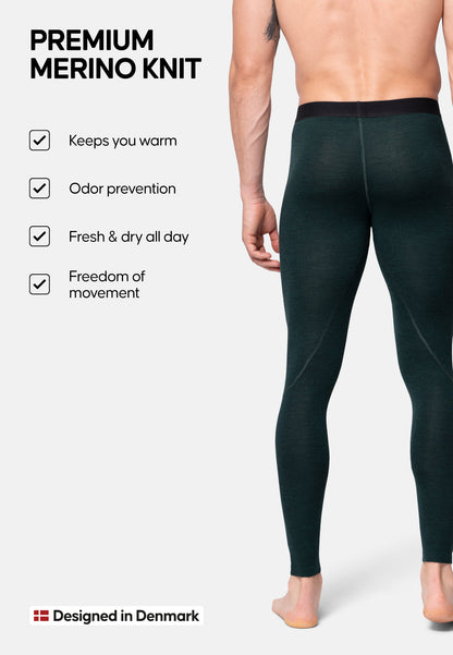 COLLANTS LEGGINGS BASELAYER POUR HOMMES EN LAINE MERINOS
