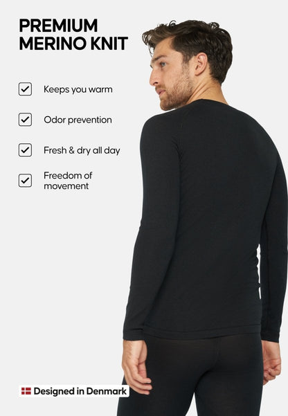 MERINO WOOL BASE LAYER SHIRT FOR MEN - DANISH ENDURANCE