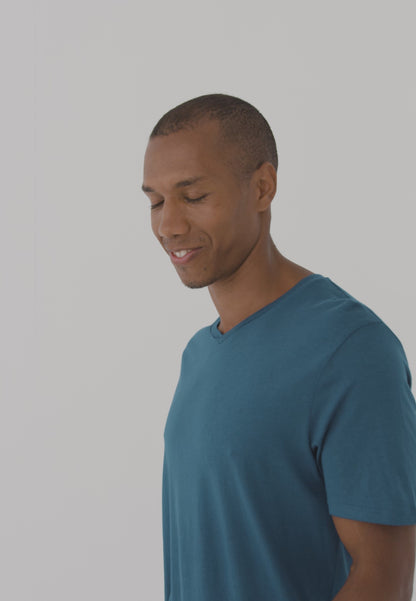 T-SHIRT À COL EN V EN MODAL POUR HOMME